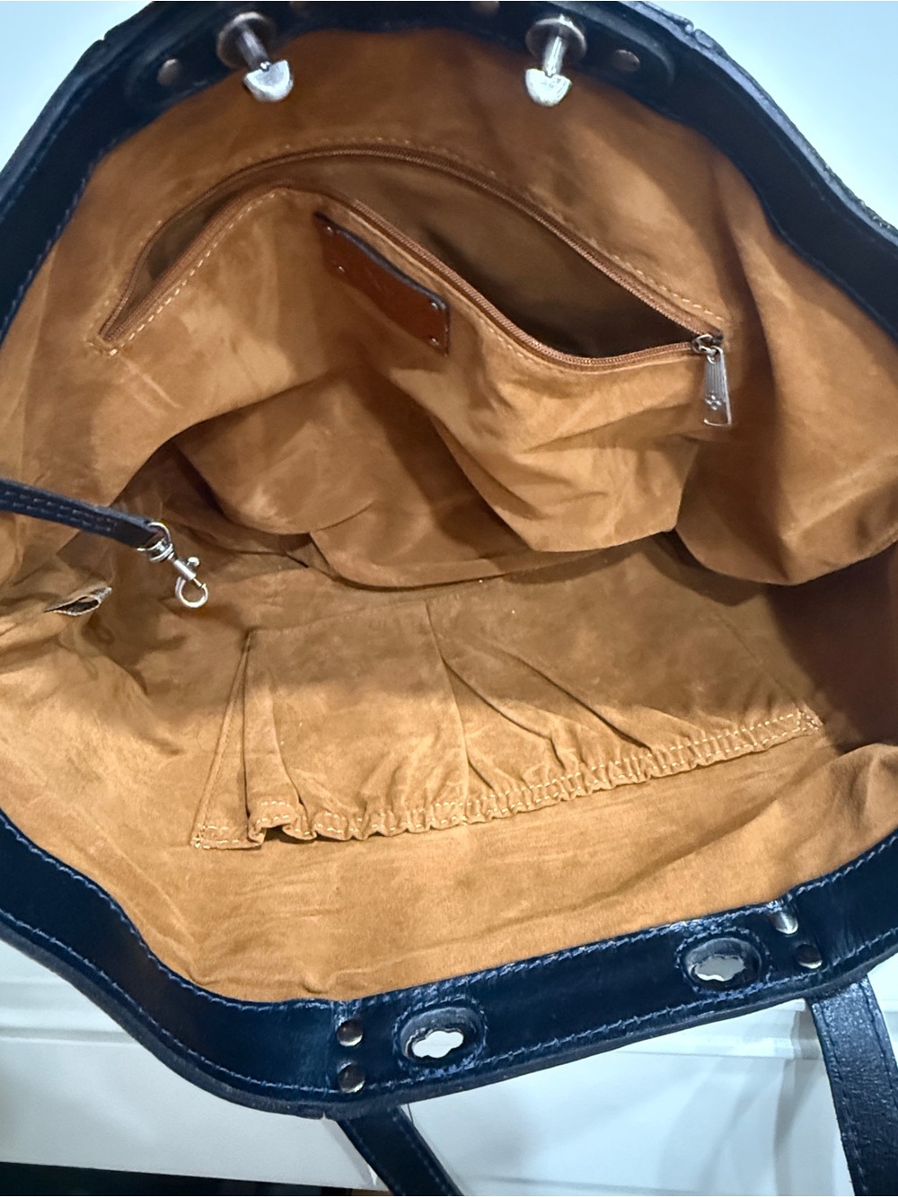 Patricia Nash Benvenuto Italian Leather Large Tote Bag Heritage Floral Burgundy - Picture 9 of 11